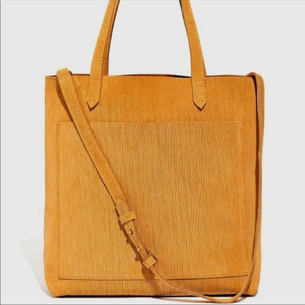 Madewell Medium Transport Tote Corduroy Suede Bag